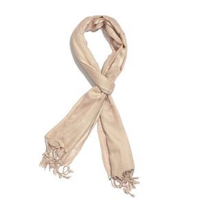 Scarf with Fringes Toasted Almond